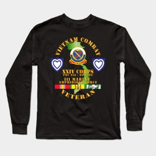 Vietnam Combat Veteran w XXIV Corps Long Sleeve T-Shirt